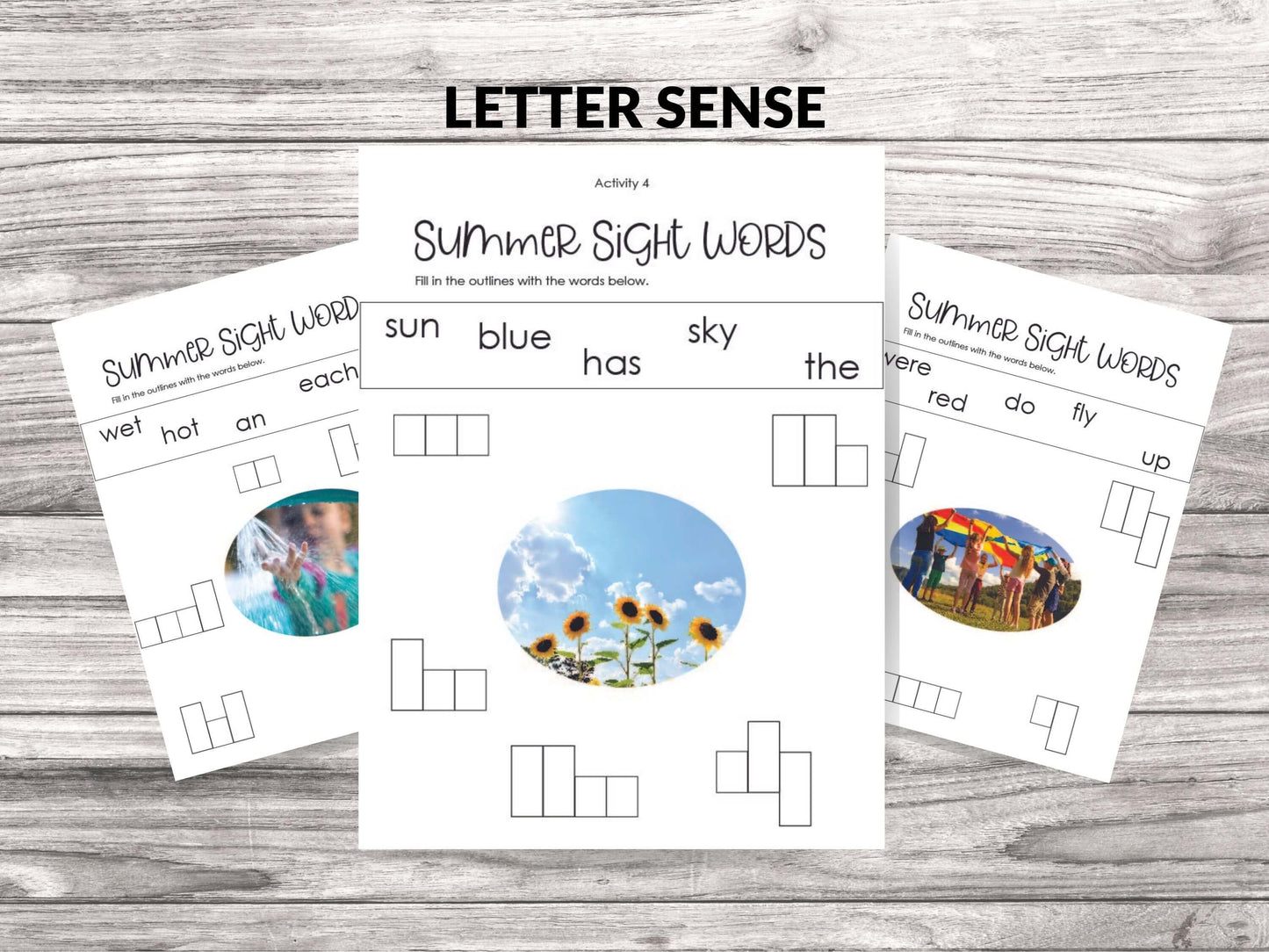 Summer Unit Sight Word Worksheets