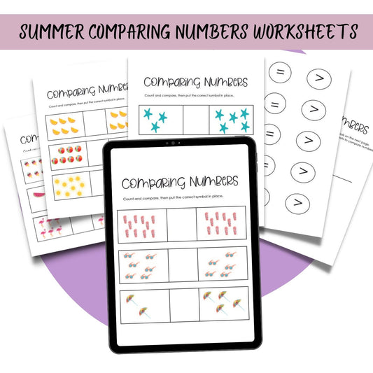 Comparing Numbers Kindergarten Math Worksheets