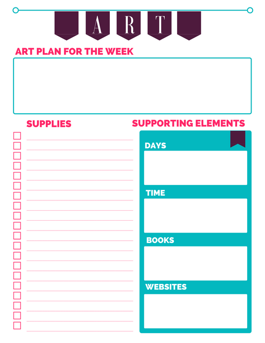 Weekly Homeschool Art Planner